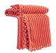 DISSA Flanel fleecedeken met kwastjes, wollig, zacht, warm, comfortabel, perfect voor bank, bed, bank, 130 x 160 cm, koraal