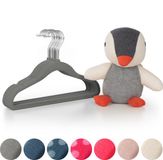Laleni 50-PACK Fluwelen Hangers Voor Kinderen - Velvet Kleerhangers Kind, Ruimtebesparende Baby Hangers, Grijs