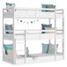 Homestyle4u 1978 Stapelbed, kinderbed 90x200 cm, stapelbed met drie niveaus, met bedlade, wit, hout