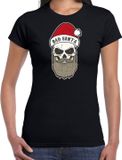 Bellatio Decorations Bad Santa Kerstshirt Zwart Dames XXL