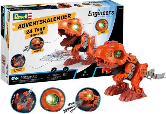 Adventskalender Revell Adventskalender - 01060 Engineers - Electric T.Rex - Plastic Modelbouwpakket