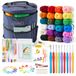 Kit crochet - Kit crochet pour débutants - 24 couleurs fil acrylique - Avec crochets et sac de voyage