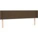 Tête de lit avec oreilles marron foncé 203x16x78/88 cm tissu