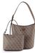 GUESS Meridian II Bucket Bag Latte Logo Schoudertas Lichtbruin
