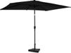 VONROC Parasol Rapallo 200x300cm – Parasol durable - set combinée incl. pied de parasol de 20 kg – Inclinable – Toile anti-UV – Noir – Incl. housse de protection