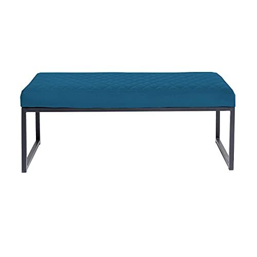 Kare Smart Velvet petrol zwart 90cm bank - turquoise - 40x90x40cm