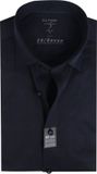 OLYMP Level 5 24/Seven body fit overhemd - mouwlengte 7 - marine blauw tricot - Strijkvriendelijk - Boordmaat: 42