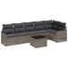 vidaXL Banc de jardin 7 pièces Noir Poly rotin