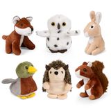 Living Nature Wildtier-Vrienden, 6 x realistische kleine knuffelige bosknuffeldieren, Naturli pluche dieren, 9 cm, verschillende