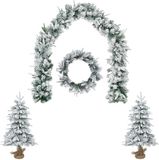 vidaXL Mini Kerstboom 60 cm PVC en PE Groen en Wit
