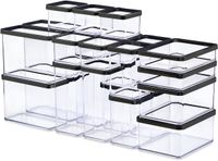 Rotho LOFT - set premium bewaarbussen 24-delig - luchtdicht - vaatwasmachinebestendig - zwart