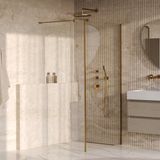 Brauer Oblivion - Inloopdouche - Helder Glas - 100 x 200 cm - met Zijwand 40 cm - incl. Glascoating - PVD Goud Geborsteld