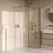 Brauer Oblivion - Inloopdouche - Helder Glas - 100 x 200 cm - met Zijwand 40 cm - incl. Glascoating - PVD Goud Geborsteld