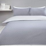 Sleepdown Dekbedovertrekset Mini Polka Dots Grijs Wit Omkeerbaar Super King 260x220