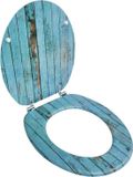 vidaXL Toiletbril MDF Houten Ontwerp Blauw