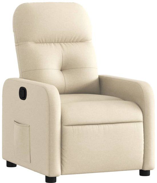 vidaXL Fauteuil - verstelbaar - stof - crèmekleurig
