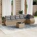 Maison Exclusive - Ensemble de jardin, 7 pièces, avec coussins, beige, en polyrotin