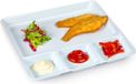 Plasticforte Vakjesborden - 1x stuks - wit - gourmetbord - 4-vaks - kunststof - 26 x 24 cm - fonduebord