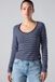 Levi's Dry Goods Pointelle top met kant en lange mouwen - Femme - L - Bleu / Tina Stripe Navy Blazer Egret
