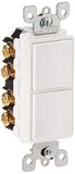 Leviton Decora 5640-W wisselstroomcombischakelaar, 3-weg/3-weg, 20 A, 120/277 V, commerciële kwaliteit, aarding