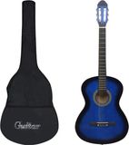 vidaXL Gitaar klassiek beginner met tas 4/4 39" blauw
