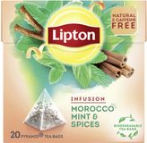 Lipton Morocco Mint & Spices Infusion - 80 Pyramid Tea Bags - Herbal Tea with Mint - 4 x 20 Bags - Value Pack
