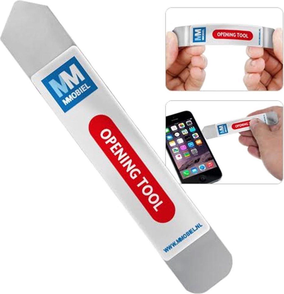 Mmobiel Roestvrij Staal RVS Spudger Pry Tool - Metaal Reparatietool - voor Verschillende Smartphone Merken en Modellen - iPhone / Samsung / Huawei
