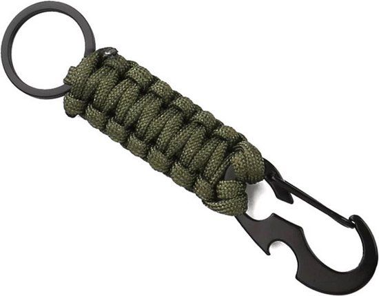 LGT JWLS Lookinggoodtoday Sleutelhanger Groen Paracord met Ring en Musketon