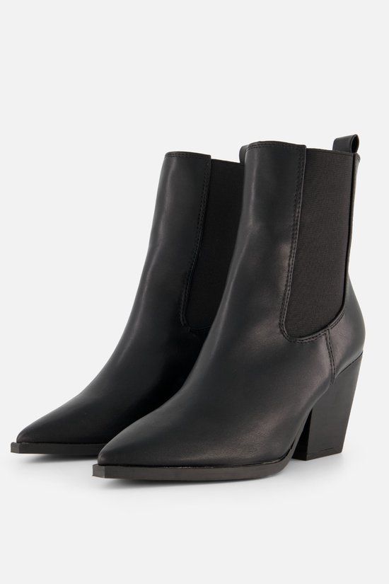 POSH by Poelman Chelsea boots met hak zwart Pu