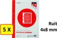 Quantore Cursusblok A4 Ruit 4x8mm Commercieel Be | 5 Stuks