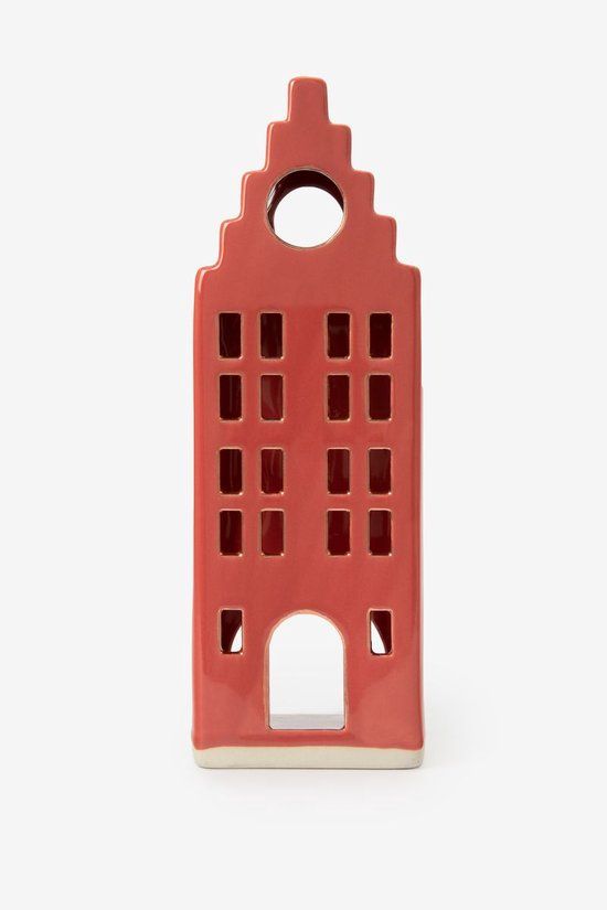 Sissy-Boy - Rood waxinelichthouder huisje met trapgevel