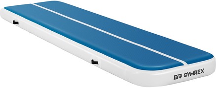 Gymrex Opblaasbare Gymmat - 400 x 100 x 20 cm - 200 kg - blauw / wit