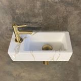 Boss Wessing Fonteinset Rinka 36x18x9 cm Links Carrara Messing Geborsteld Goud