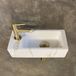 Boss Wessing Fonteinset Rinka 36x18x9 cm Links Carrara Messing Geborsteld Goud