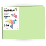 Cartulina m-office Cartulina de Colores, Cartulina Grande 50x65 cm de Colores Pastel, Cartulinas de Colores Pastel 180gr para Manualidades, Diseños Creativos y Proyectos de Arte (x25 hojas, verde)