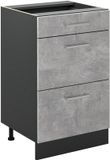Vicco Keukenonderkast R-Line, Beton/Antraciet, 50 cm zonder werkblad