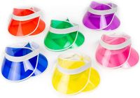 Merkloos / Sans marque Bramble – 12 Stuks Jaren 80 Retro Zonnekleppen – Dames – Neonkleuren
