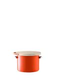 L.S.A. Utility Voorraadpot - Incl. Eikenhouten Deksel - Geëmailleerd Staal - Ø 31 x 25 cm - Oranje