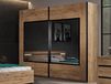 Armoire OLIGA 2 portes coulissantes 245 cm chêne écarlate