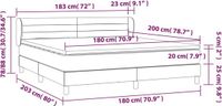 vidaXL Boxspring met matras stof zwart 180x200 cm