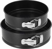 Gerim Kitchen Pro bakvorm/springvorm - metaal - anti-aanbaklaag - zwart - 2 stuks