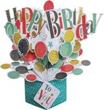 POP-UP 3D Pop-up wenskaart met envelop – Happy Birthday - Balloons