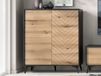 ADAMAS Commode haute 2 portes noir/chêne evoke