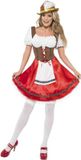 Bavarian Smiffy Beiers kostuum voor dames - Jurk - Oktoberfest - Wit/Rood - XL