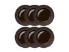 Nordic Nest NJRD Petite assiette Lines Ø21 cm Lot de 6 Marron