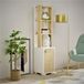 Elegant boekenplank, wit & saffier oak, 29,6 x 134,6 x 21,6 cm, 100% melamine gecoat deelbord, 18 mm dik, ideaal voor modern huis en kantoor