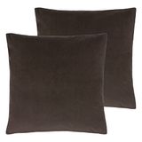 Evans Lichfield Sunningdale polyester gevulde kussens (Twin Pack), truffel, 50 x 50 cm