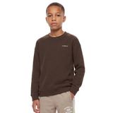 Malelions sweater met wafelstructuur - donkerbruin