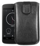 mumbi LG Google Nexus 4 hoesje Echt leren tas case wallet, zwart