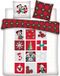 Disney Minnie Mouse Disney Mickey & Minnie Mouse Dekbedovertrek Christmas - Flanel - Tweepersoons - Wit/Rood - 220x240 cm